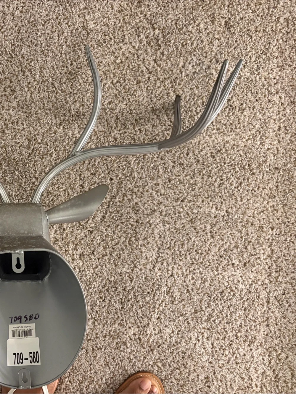 Metal Antelope Wall Decor in Silver-Gray